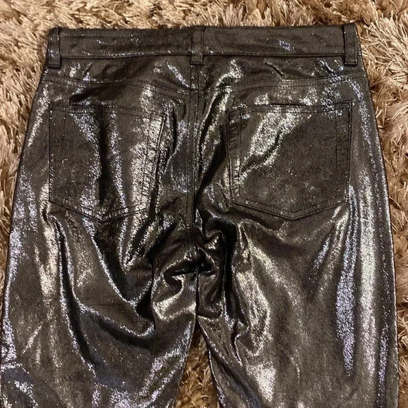 Ralph Lauren black label metallic black pants size 2 - Picture 7 of 11